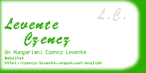 levente czencz business card